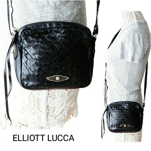 Elliott Lucca Handbags - ELLIOTT LUCCA 100% LEATHER WOVEN CRSSBDY/SHLDR BAG